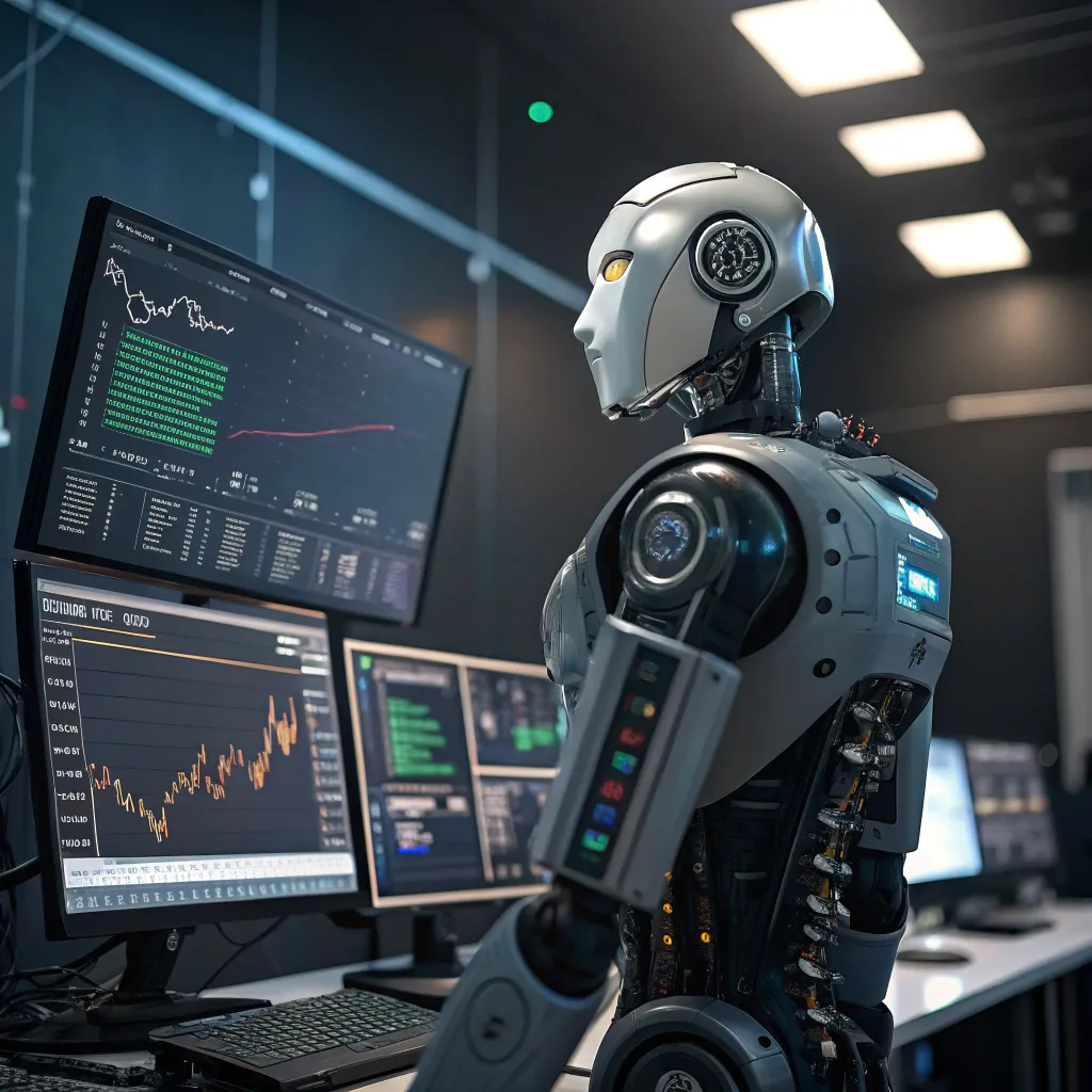 A digital depiction of a Forex trading robot